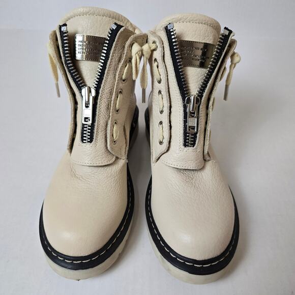 Prune Biker Boots White Leather Size 8 - Picture 7 of 7